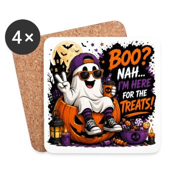 Halloween cute ghost - Coasters (set of 4) - white - Front