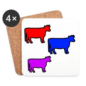 Cows - Coasters (set of 4) - white - Front