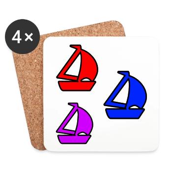 sailboats - Coasters (set of 4) - white - Front