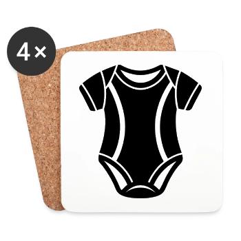Baby Bodysuit - Coasters (set of 4) - white - Front
