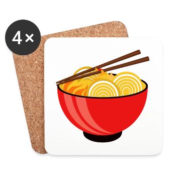 Bol de ramen - Dessous de verre (lot de 4) - blanc - Devant