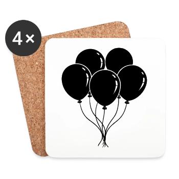 Birthday Balloons - Coasters (set of 4) - white - Front