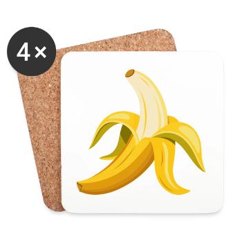 Banana Peeled - Coasters (set of 4) - white - Front