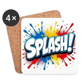 Comic lettering with splashes of paint – Pop Art Sty - Coasters (set of 4) - white - Front