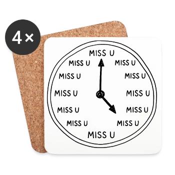 Romantic Lovers Long Distance Love - Coasters (set of 4) - white - Front