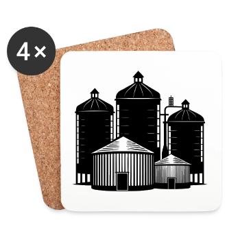Grain Bins - Coasters (set of 4) - white - Front