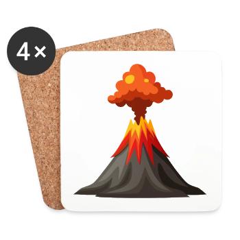 Erupting Volcano - Coasters (set of 4) - white - Front