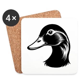 Duck head - Coasters (set of 4) - white - Front