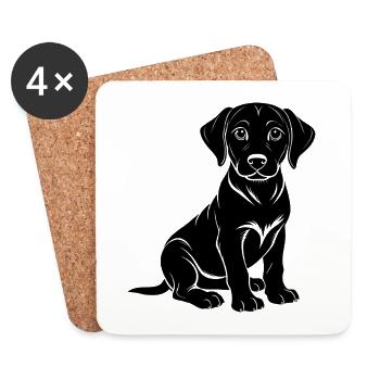 Labrador Puppy - Coasters (set of 4) - white - Front