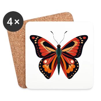 King Kamehameha Butterfly - Coasters (set of 4) - white - Front