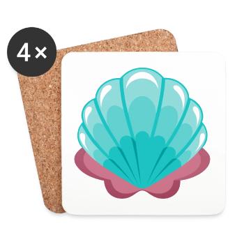 Mermaid Shell - Coasters (set of 4) - white - Front