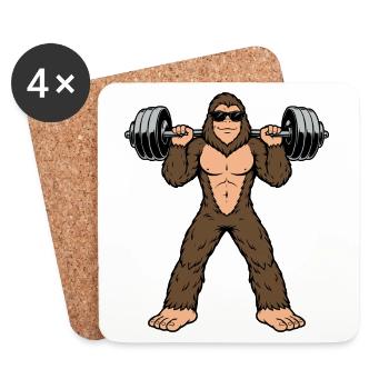 Sasquatch Heavy Dumbbells - Coasters (set of 4) - white - Front