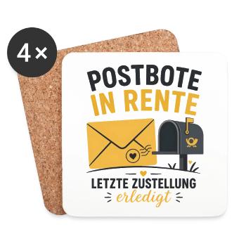 Postbote in Rente – Lustiger Ruhestand Spruch Art - Untersetzer (4er-Set) - Weiß - Vorne