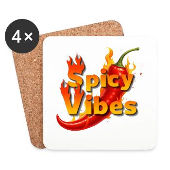 Vibrations épicées Burning Chilli - Dessous de verre (lot de 4) - blanc - Devant