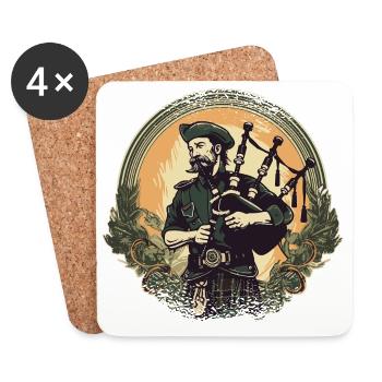 Bagpiper Scottish bagpipe sound - Coasters (set of 4) - white - Front