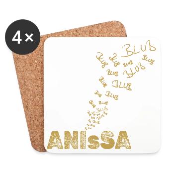 Anissa en tant que voile - Dessous de verre (lot de 4) - blanc - Devant