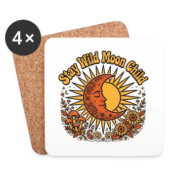 Stay Wild Moon Child Boho Moon Sun Shirt Women's - Coasters (set of 4) - white - Front