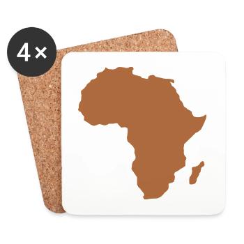 Karte von Afrika - Untersetzer (4er-Set) - Weiß - Vorne