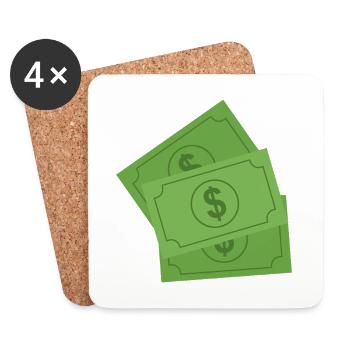 Dollar-Banknoten - Untersetzer (4er-Set) - Weiß - Vorne