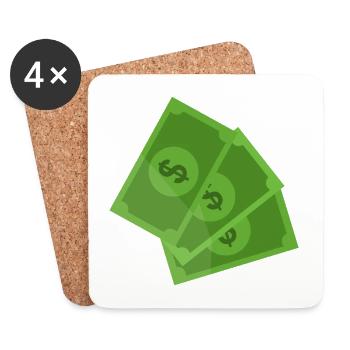 Dollar-Banknoten - Untersetzer (4er-Set) - Weiß - Vorne