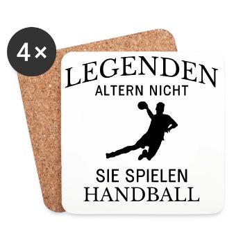 Handball Spruch  - Untersetzer (4er-Set) - Weiß - Vorne