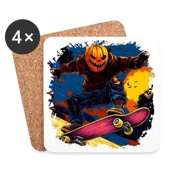 Halloween Skater / Skateboard Halloween - Untersetzer (4er-Set) - Weiß - Vorne