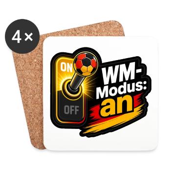 WM-Modus an Schalter mit Handball Vektor Shirt - Untersetzer (4er-Set) - Weiß - Vorne