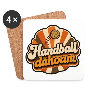 Handball dahoam Retro 70er Jahre Vektor Shirt - Untersetzer (4er-Set) - Weiß - Vorne