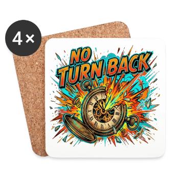 No Turn Back Explodierende Uhr - Untersetzer (4er-Set) - Weiß - Vorne