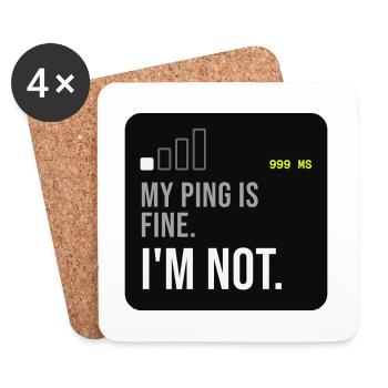 Ping Not Fine Tech-Meme - Untersetzer (4er-Set) - Weiß - Vorne