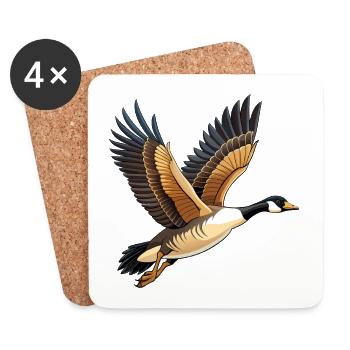 Fliegende Kanadische Gans - Untersetzer (4er-Set) - Weiß - Vorne