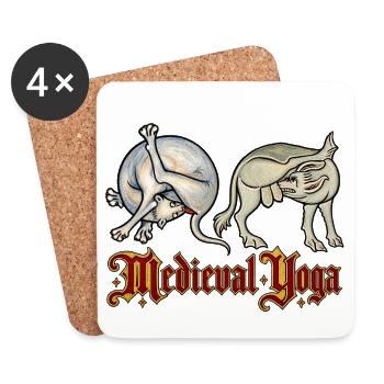 Mittelalterliches Yoga: Flexible Kreaturen - Untersetzer (4er-Set) - Weiß - Vorne