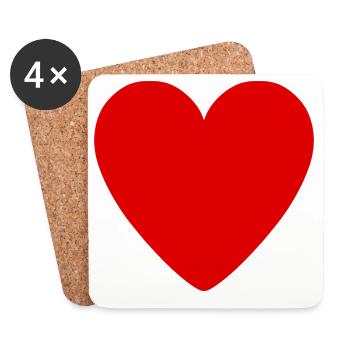 Crimson Heart Emblem - Untersetzer (4er-Set) - Weiß - Vorne