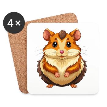 Hamster - Untersetzer (4er-Set) - Weiß - Vorne