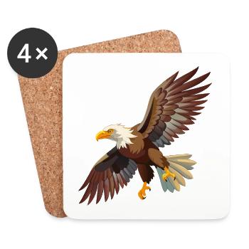 Fliegender Weißkopfseeadler - Untersetzer (4er-Set) - Weiß - Vorne