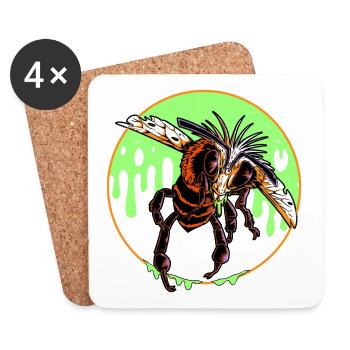 Halloween Bee (Version ohne Text) - Untersetzer (4er-Set) - Weiß - Vorne