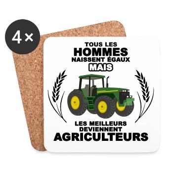 Agriculteur Transparent - Dessous de verre (lot de 4) - blanc - Devant