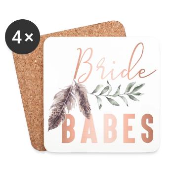 Boho Bride Babes Braut - Untersetzer (4er-Set) - Weiß - Vorne