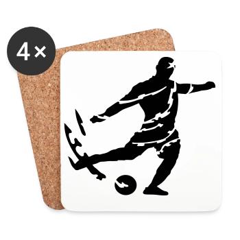 football - Dessous de verre (lot de 4) - blanc - Devant