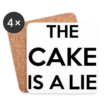 The Cake Is A Lie - Untersetzer (4er-Set) - Weiß - Vorne