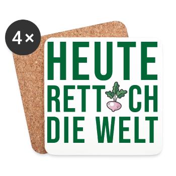 Vegan Vegetarier Sprüche Veganer Lustiger Spruch - Untersetzer (4er-Set) - Weiß - Vorne