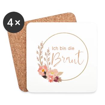 Ich bin die Braut - Untersetzer (4er-Set) - Weiß - Vorne