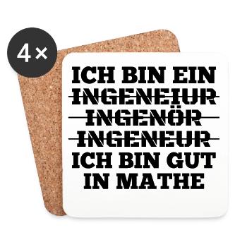Ingenieur Ich bin gut in Mathe Geschenk - Untersetzer (4er-Set) - Weiß - Vorne