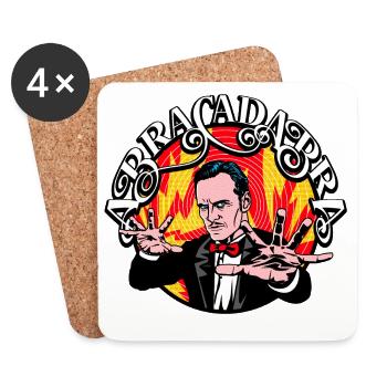 AbraCadabra Illusionniste Rétro - Dessous de verre (lot de 4) - blanc - Devant