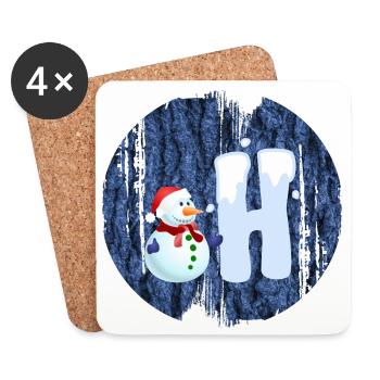 schneemann h - Untersetzer (4er-Set) - Weiß - Vorne