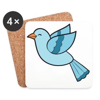 Oiseaux Oiseaux - Dessous de verre (lot de 4) - blanc - Devant
