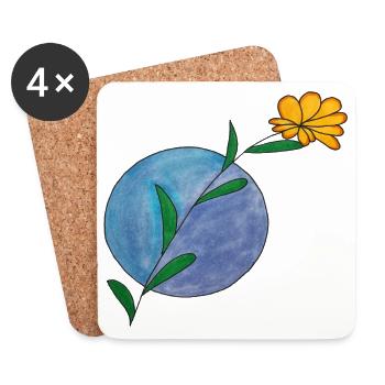 RoundFlower - Untersetzer (4er-Set) - Weiß - Vorne