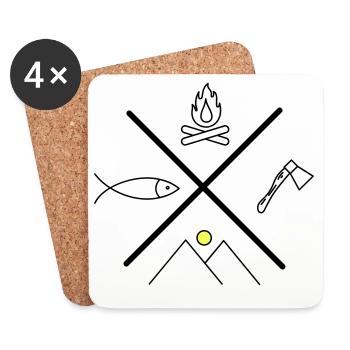 Fun gift for anglers - Coasters (set of 4) - white - Front