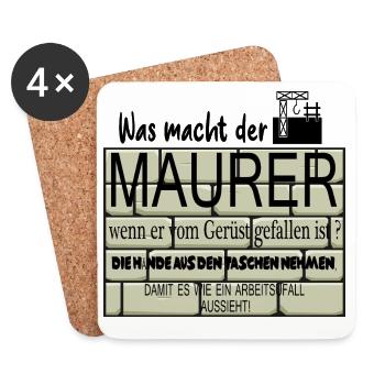 Lustige Maurer - Untersetzer (4er-Set) - Weiß - Vorne