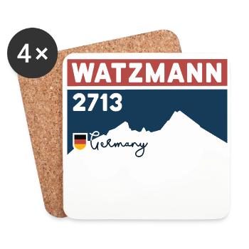 Watzmann Crossing the Berchtesgaden Mountain Hiking - Coasters (set of 4) - white - Front